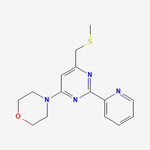 molecular formula C15H18N4OS B3140412 4-(6-((Methylsulfanyl)methyl)-2-(2-pyridinyl)-4-pyrimidinyl)morpholine CAS No. 477886-32-1