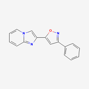 molecular formula C16H11N3O B3140419 2-(3-Phenyl-5-isoxazolyl)imidazo[1,2-a]pyridine CAS No. 477886-53-6