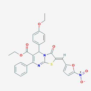 ethyl 5-(4-ethoxyphenyl)-2-({5-nitro-2-furyl}methylene)-3-oxo-7-phenyl-2,3-dihydro-5H-[1,3]thiazolo[3,2-a]pyrimidine-6-carboxylate