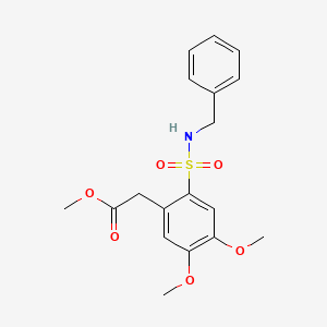 molecular formula C18H21NO6S B3140472 2-[2-(苄基磺酰氨基)-4,5-二甲氧基苯基]乙酸甲酯 CAS No. 477887-68-6