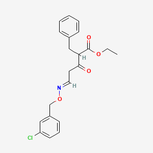 molecular formula C21H22ClNO4 B3140474 Ethyl 2-benzyl-5-{[(3-chlorobenzyl)oxy]imino}-3-oxopentanoate CAS No. 477888-12-3