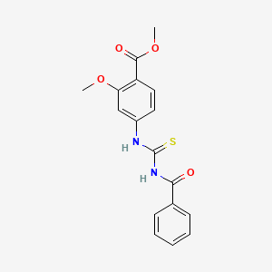 molecular formula C17H16N2O4S B3140507 Methyl 4-{[(benzoylamino)carbothioyl]amino}-2-methoxybenzenecarboxylate CAS No. 477889-75-1
