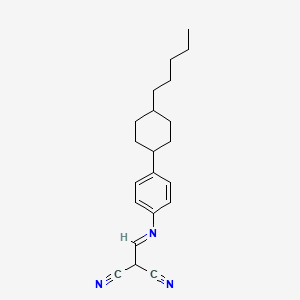 molecular formula C21H27N3 B3140529 2-({[4-(4-Pentylcyclohexyl)phenyl]imino}methyl)malononitrile CAS No. 477890-30-5