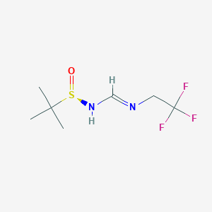 molecular formula C7H13F3N2OS B3140537 (R,E)-N-(叔丁基亚磺酰基)-N'-(2,2,2-三氟乙基)甲酰胺 CAS No. 477893-23-5