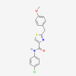 molecular formula C18H15ClN2O2S B3140551 N-(4-chlorophenyl)-2-[(4-methoxyphenyl)methyl]-1,3-thiazole-4-carboxamide CAS No. 478030-26-1