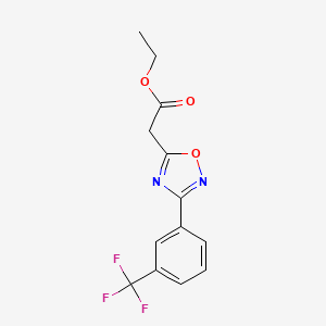 molecular formula C13H11F3N2O3 B3140558 2-{3-[3-(三氟甲基)苯基]-1,2,4-恶二唑-5-基}乙酸乙酯 CAS No. 478030-58-9