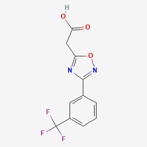 molecular formula C11H7F3N2O3 B3140570 2-{3-[3-(Trifluoromethyl)phenyl]-1,2,4-oxadiazol-5-yl}acetic acid CAS No. 478030-67-0