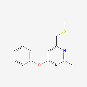 molecular formula C13H14N2OS B3140591 2-Methyl-4-((methylsulfanyl)methyl)-6-phenoxypyrimidine CAS No. 478031-25-3