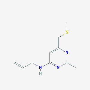 molecular formula C10H15N3S B3140592 N-Allyl-2-methyl-6-((methylsulfanyl)methyl)-4-pyrimidinamine CAS No. 478031-27-5