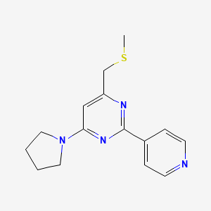 4-((Methylsulfanyl)methyl)-2-(4-pyridinyl)-6-(1-pyrrolidinyl)pyrimidine