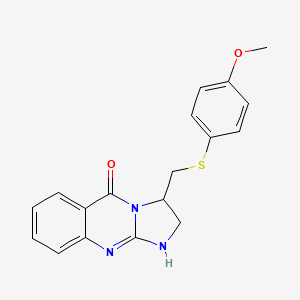 molecular formula C18H17N3O2S B3140643 3-{[(4-methoxyphenyl)sulfanyl]methyl}-2,3-dihydroimidazo[2,1-b]quinazolin-5(1H)-one CAS No. 478032-66-5