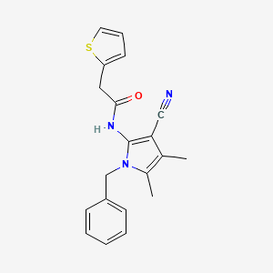 molecular formula C20H19N3OS B3140651 N-(1-苄基-3-氰基-4,5-二甲基-1H-吡咯-2-基)-2-(2-噻吩基)乙酰胺 CAS No. 478032-98-3