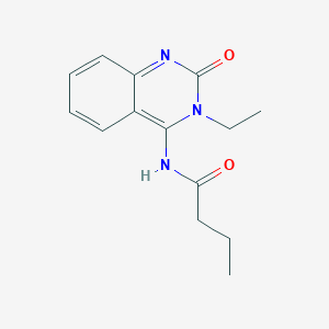 molecular formula C14H17N3O2 B3140661 N-[3-ethyl-2-oxo-2,3-dihydro-4(1H)-quinazolinyliden]butanamide CAS No. 478033-11-3