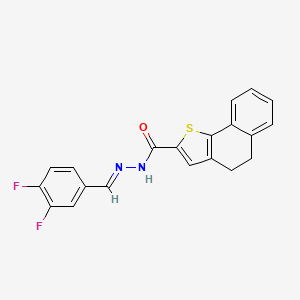 molecular formula C20H14F2N2OS B3140685 N'-[(E)-(3,4-difluorophenyl)methylidene]-4,5-dihydronaphtho[1,2-b]thiophene-2-carbohydrazide CAS No. 478033-54-4