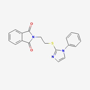molecular formula C19H15N3O2S B3140715 2-[2-(1-Phenylimidazol-2-yl)sulfanylethyl]isoindole-1,3-dione CAS No. 478040-25-4