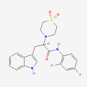 molecular formula C21H21F2N3O3S B3140716 N-(2,4-difluorophenyl)-2-(1,1-dioxo-1,4-thiazinan-4-yl)-3-(1H-indol-3-yl)propanamide CAS No. 478040-46-9