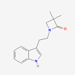 molecular formula C15H18N2O B3140754 1-[2-(1H-indol-3-yl)ethyl]-3,3-dimethyl-2-azetanone CAS No. 478040-99-2
