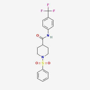 1-(benzenesulfonyl)-N-[4-(trifluoromethyl)phenyl]piperidine-4-carboxamide
