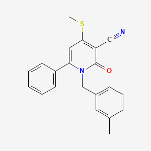 molecular formula C21H18N2OS B3140808 1-(3-Methylbenzyl)-4-(methylsulfanyl)-2-oxo-6-phenyl-1,2-dihydro-3-pyridinecarbonitrile CAS No. 478043-01-5