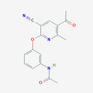 N-{3-[(5-acetyl-3-cyano-6-methyl-2-pyridinyl)oxy]phenyl}acetamide