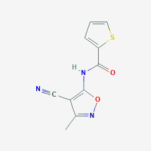 molecular formula C10H7N3O2S B3140827 N-(4-cyano-3-methyl-1,2-oxazol-5-yl)thiophene-2-carboxamide CAS No. 478043-93-5