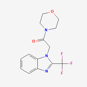 molecular formula C14H14F3N3O2 B3140866 1-Morpholin-4-yl-2-[2-(trifluoromethyl)benzimidazol-1-yl]ethanone CAS No. 478048-17-8