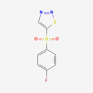 molecular formula C8H5FN2O2S2 B3140870 4-Fluorophenyl 1,2,3-thiadiazol-5-yl sulfone CAS No. 478048-34-9