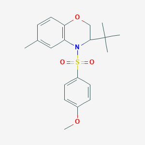 3-(tert-butyl)-4-[(4-methoxyphenyl)sulfonyl]-6-methyl-3,4-dihydro-2H-1,4-benzoxazine