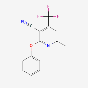 molecular formula C14H9F3N2O B3140906 6-Methyl-2-phenoxy-4-(trifluoromethyl)pyridine-3-carbonitrile CAS No. 478049-74-0