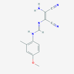 molecular formula C13H13N5O B3140939 N'-[(Z)-2-amino-1,2-dicyanoethenyl]-N-(4-methoxy-2-methylphenyl)methanimidamide CAS No. 478050-32-7