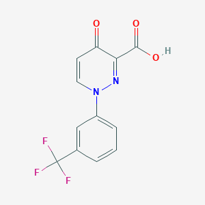 molecular formula C12H7F3N2O3 B3140975 4-Oxo-1-[3-(trifluoromethyl)phenyl]-1,4-dihydropyridazine-3-carboxylic acid CAS No. 478063-68-2
