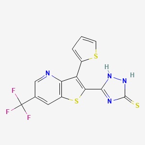5-[3-(2-thienyl)-6-(trifluoromethyl)thieno[3,2-b]pyridin-2-yl]-4H-1,2,4-triazole-3-thiol