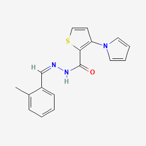 molecular formula C17H15N3OS B3141062 N-[(Z)-(2-methylphenyl)methylideneamino]-3-pyrrol-1-ylthiophene-2-carboxamide CAS No. 478076-85-6