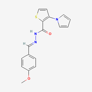 N-[(E)-(4-methoxyphenyl)methylideneamino]-3-pyrrol-1-ylthiophene-2-carboxamide