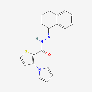 N-[(E)-3,4-dihydro-2H-naphthalen-1-ylideneamino]-3-pyrrol-1-ylthiophene-2-carboxamide