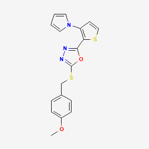 methyl 4-[({5-[3-(1H-pyrrol-1-yl)-2-thienyl]-1,3,4-oxadiazol-2-yl}sulfanyl)methyl]phenyl ether