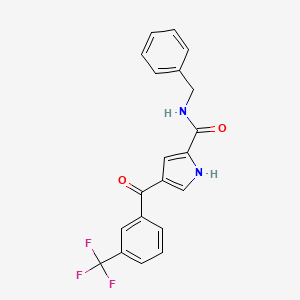 molecular formula C20H15F3N2O2 B3141110 N-benzyl-4-[3-(trifluoromethyl)benzoyl]-1H-pyrrole-2-carboxamide CAS No. 478078-23-8