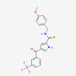 N-[(4-methoxyphenyl)methyl]-4-[3-(trifluoromethyl)benzoyl]-1H-pyrrole-2-carboxamide