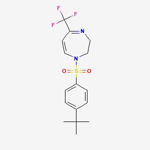 molecular formula C16H19F3N2O2S B3141140 1-{[4-(tert-butyl)phenyl]sulfonyl}-5-(trifluoromethyl)-2,3-dihydro-1H-1,4-diazepine CAS No. 478078-94-3