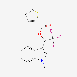 molecular formula C16H12F3NO2S B3141151 2,2,2-trifluoro-1-(1-methyl-1H-indol-3-yl)ethyl 2-thiophenecarboxylate CAS No. 478079-29-7