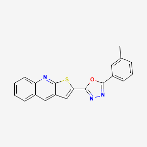 molecular formula C20H13N3OS B3141164 2-[5-(3-Methylphenyl)-1,3,4-oxadiazol-2-yl]thieno[2,3-b]quinoline CAS No. 478079-55-9