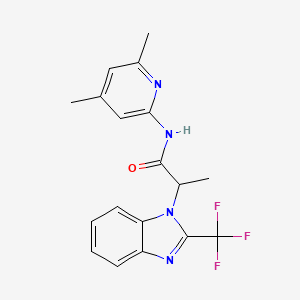 molecular formula C18H17F3N4O B3141187 N-(4,6-dimethyl-2-pyridinyl)-2-[2-(trifluoromethyl)-1H-1,3-benzimidazol-1-yl]propanamide CAS No. 478080-04-5