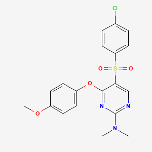 N-[5-[(4-chlorophenyl)sulfonyl]-4-(4-methoxyphenoxy)-2-pyrimidinyl]-N,N-dimethylamine