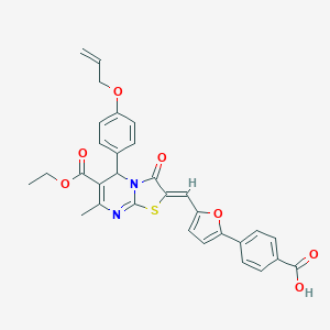 4-{5-[(5-[4-(allyloxy)phenyl]-6-(ethoxycarbonyl)-7-methyl-3-oxo-5H-[1,3]thiazolo[3,2-a]pyrimidin-2(3H)-ylidene)methyl]-2-furyl}benzoic acid