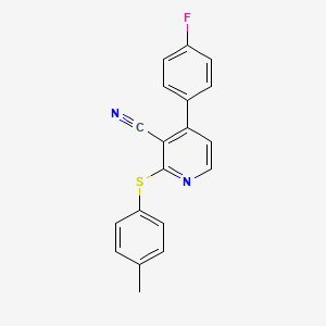 4-(4-Fluorophenyl)-2-[(4-methylphenyl)sulfanyl]nicotinonitrile