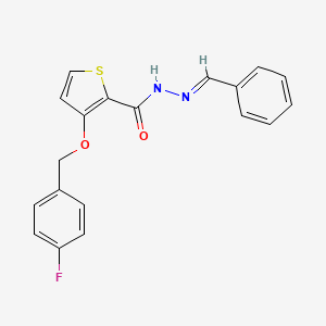 molecular formula C19H15FN2O2S B3141279 3-[(4-fluorobenzyl)oxy]-N'-[(E)-phenylmethylidene]-2-thiophenecarbohydrazide CAS No. 478246-46-7