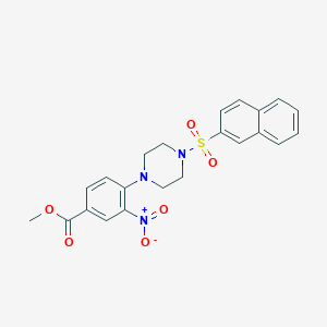 molecular formula C22H21N3O6S B3141285 Methyl 4-[4-(2-naphthylsulfonyl)piperazino]-3-nitrobenzenecarboxylate CAS No. 478246-58-1