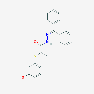 molecular formula C23H22N2O2S B3141309 N'-(diphenylmethylene)-2-[(3-methoxyphenyl)sulfanyl]propanohydrazide CAS No. 478247-05-1