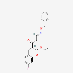 molecular formula C22H24FNO4 B3141330 Ethyl 2-(4-fluorobenzyl)-5-{[(4-methylbenzyl)oxy]imino}-3-oxopentanoate CAS No. 478247-93-7