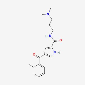 molecular formula C18H23N3O2 B3141352 N-[3-(dimethylamino)propyl]-4-(2-methylbenzoyl)-1H-pyrrole-2-carboxamide CAS No. 478249-23-9